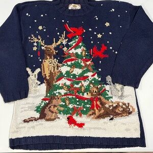 Tiara -‎ nature themed winter sweater/christmas, m